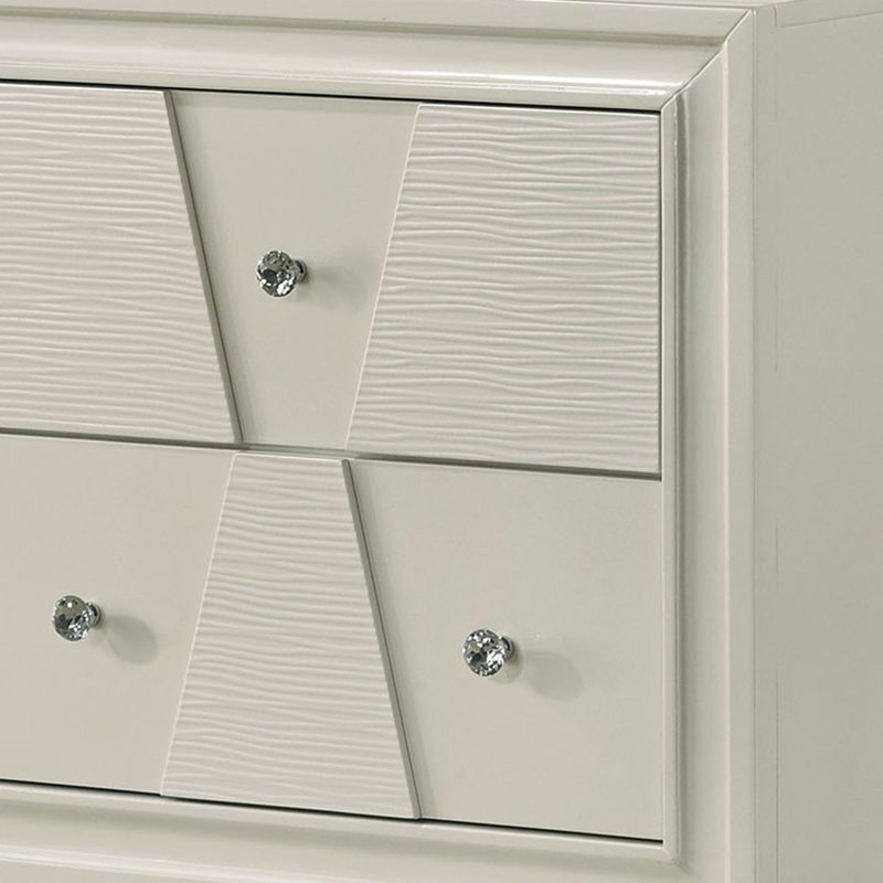 Modern White Storage Nightstand