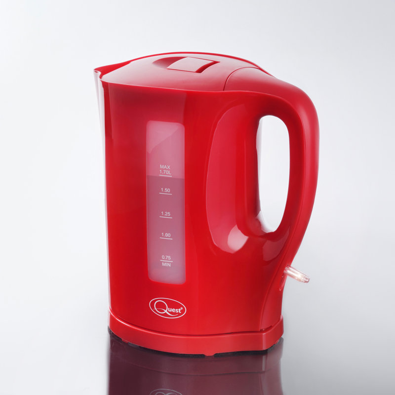 Quest 1.7L Plastic Electric Tea Kettle, Red