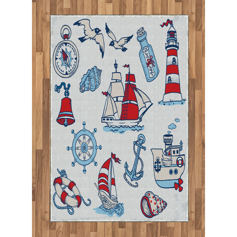 Cartoon High Density Long Fiber Poly Threads Decorative Area Rug Carpet, Rectangle 4' x 5'8"
