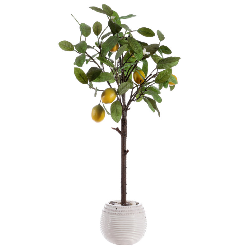 35.04'' Faux Lemon Tree in Freestanding