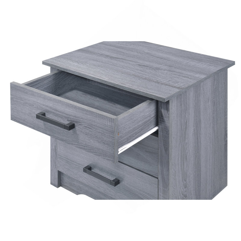 Contemporary Gray Nightstand, Gray