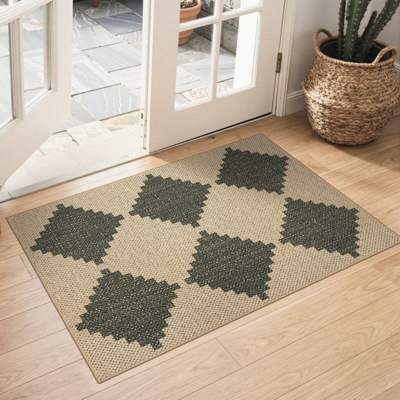 Machine Washable Doormat, Non-Slip Outdoor Rug, Rectangle 2' x 3'
