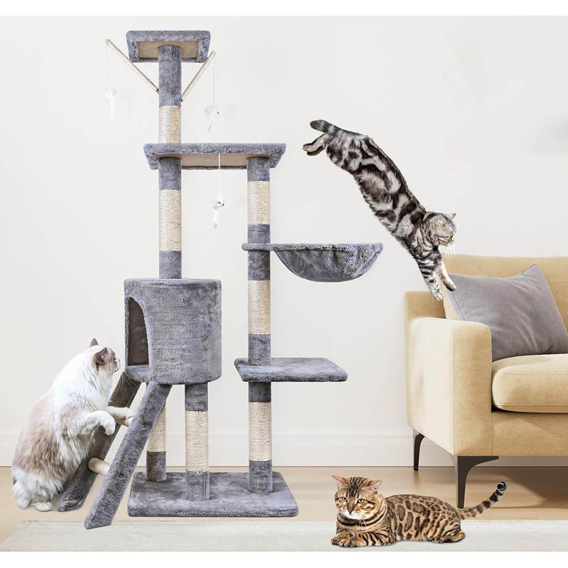 145cm H Cat Tree, Grey