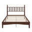 Lit plateforme double en bois avec tête de lit à motif de gourde-354075045