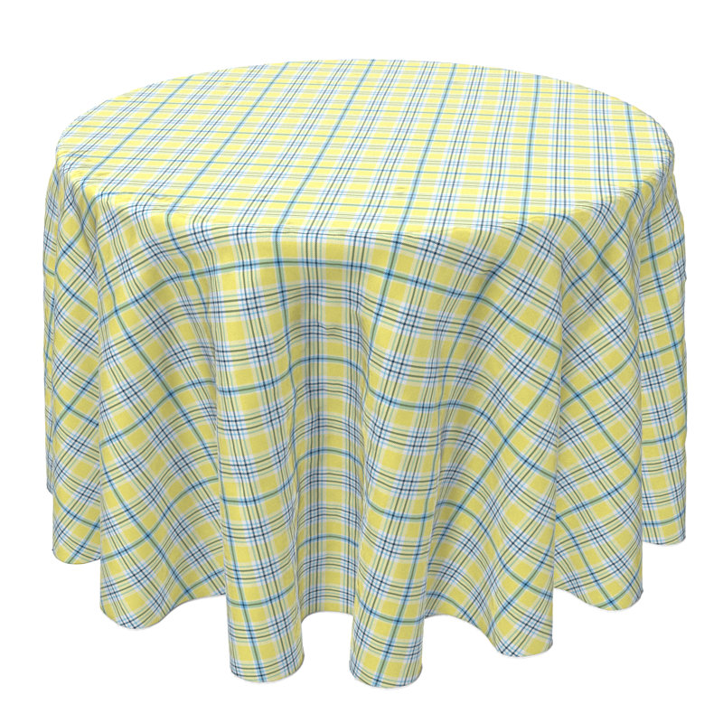 Apostolia Round Plaid Cotton Tablecloth