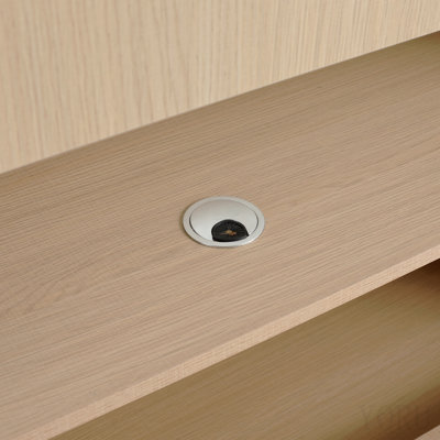 Meuble-lavabo autoportant de 107 cm (106 cm) avec 2 portes d'armoire à fermeture amortie, contreplaqué, chêne des dunes (emballage démonté) - Lavabo non inclus