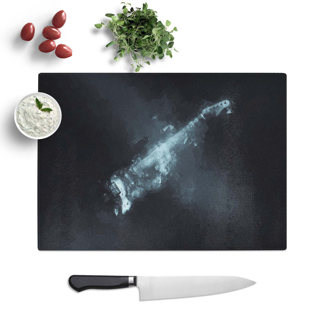 Tempered Glass Smokey Electric Guitar Chopping Board