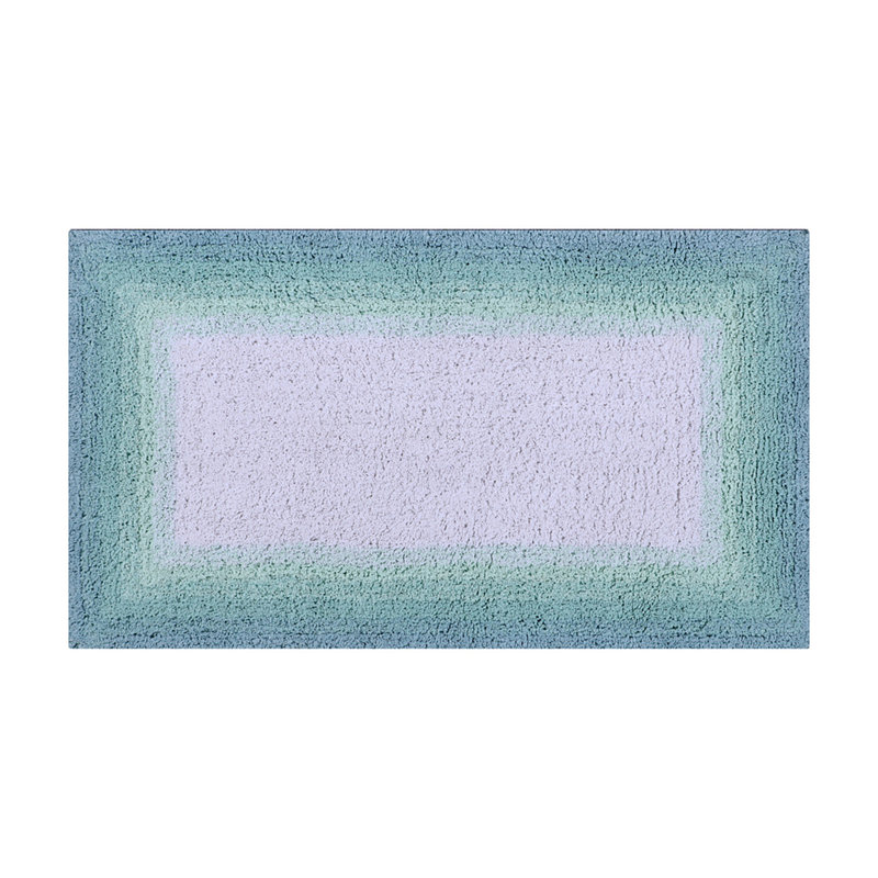 Orme 100% Cotton Tufted Bath Rug with Non-Slip Backing, Machine Washable, Ultra Soft & Absorbent Bath Mat for Shower, Bathtub, Sink & Vanity Areas, 24" x 40" Rectangle, Turquoise