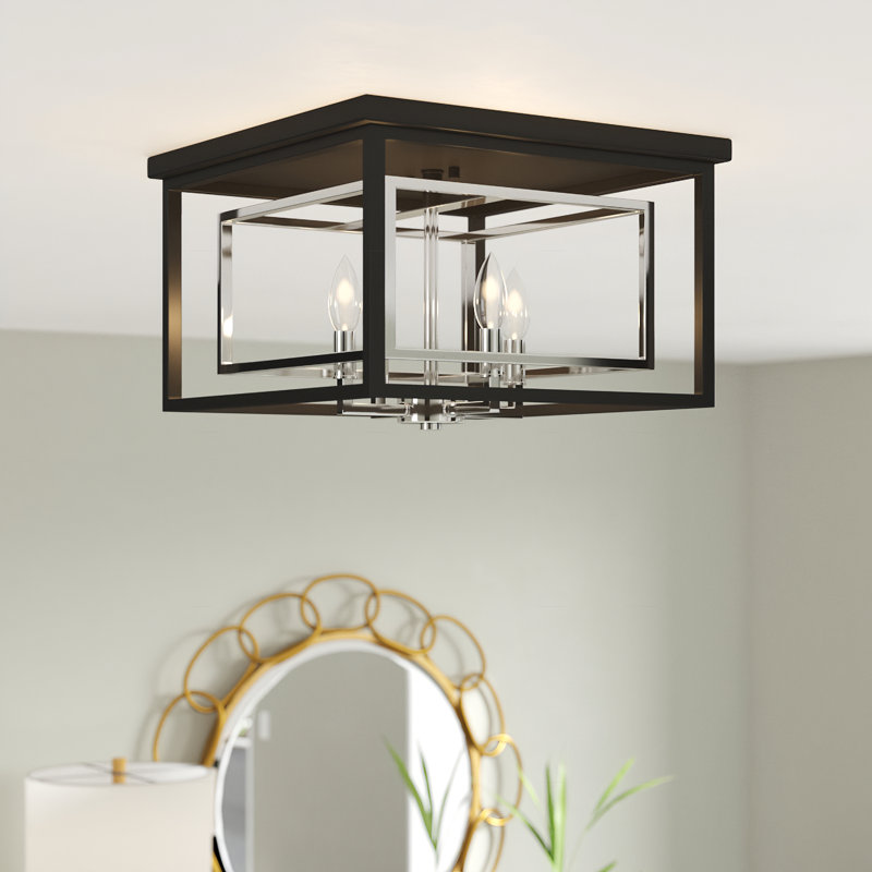 Goulart Flush Mount, Chrome/Matte Black