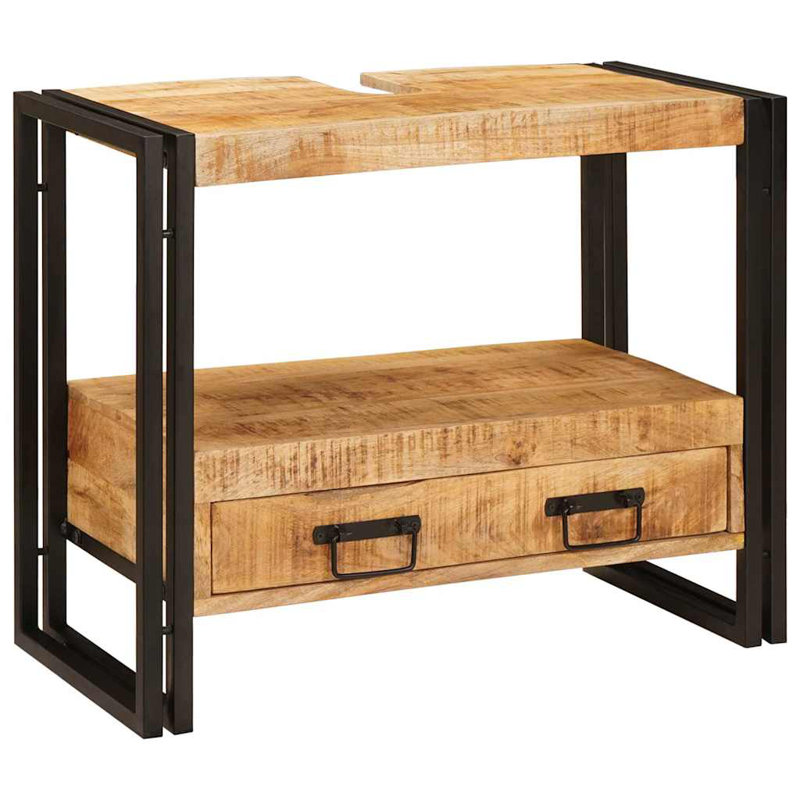 Bathroom Sink Cabinet 71 X 33 X 58 Cm Solid Mango Wood, Natural