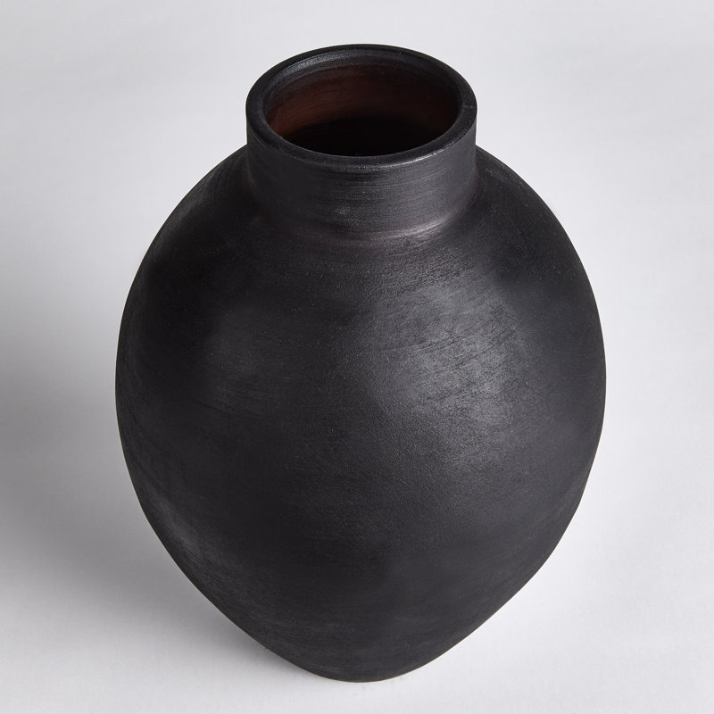 Analia Handmade Table Vase, 12.75" H x 9.5" W x 9.5" D, Ecru