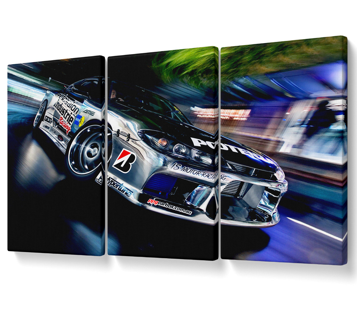 Ebern Designs Drift Racer - 3 Piece Wrapped Canvas Graphic Art Set ...