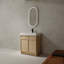 Meuble-lavabo autoportant avec lavabo en résine blanche et 2 portes d'armoire à fermeture en douceur-1330277933