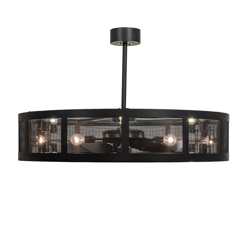 48" Wide Paloma Golpe Chandel-Air, Satin Black Wrought Iron, 10" H x 56" W x 56" D