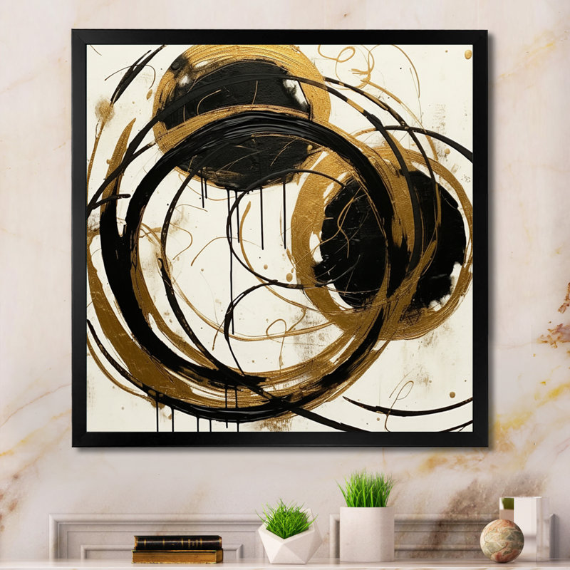 Black And Gold Of Chaos II On Canvas Print