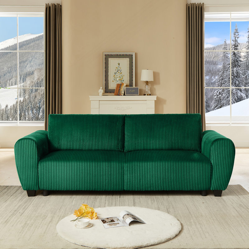 Canapé convertible 2-en-1 avec coussins et rangement pour salon, appartement, bureau, vert, Vert