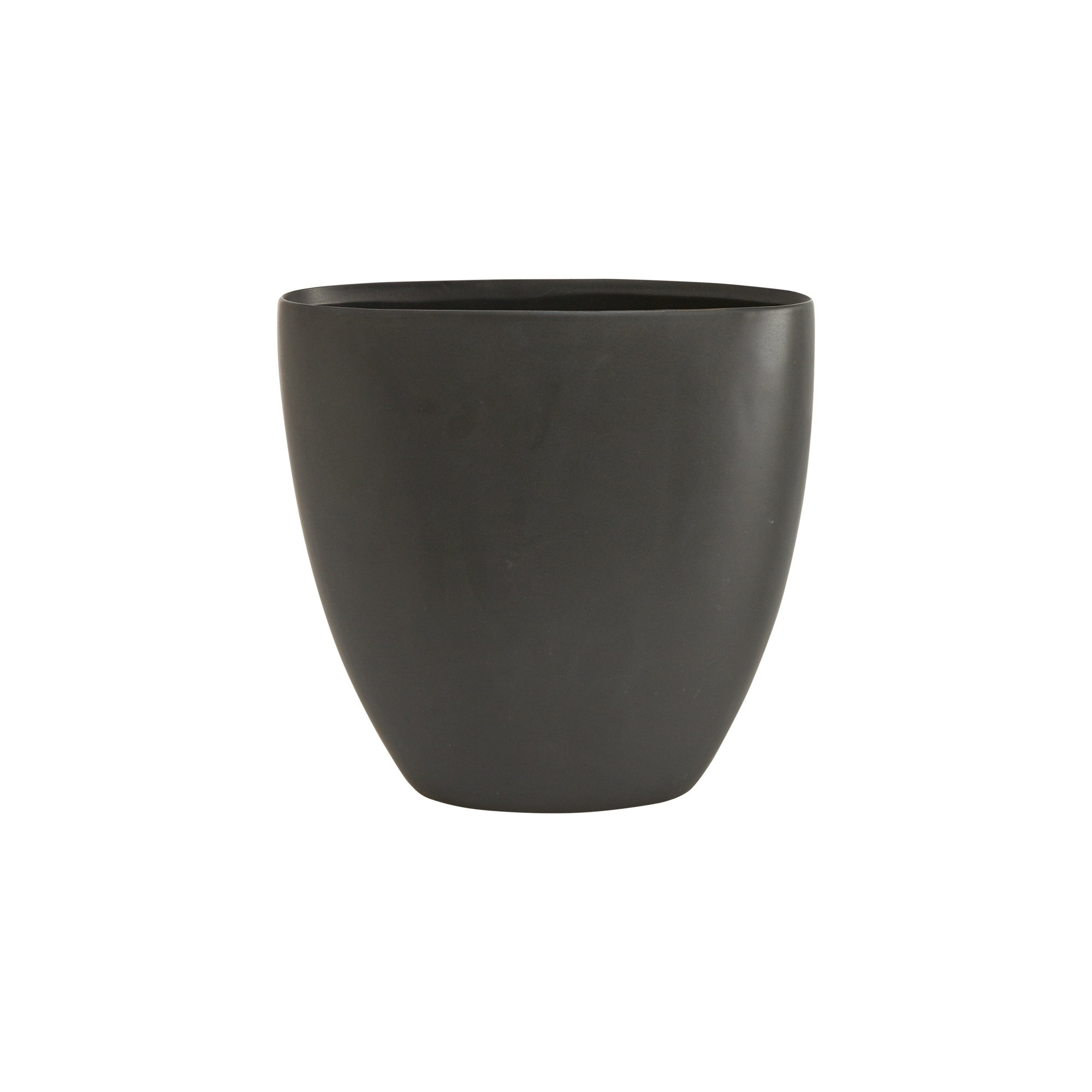Elma Handmade Ceramic Table Vase, Black, 11.75" H x 11.75" W x 5" D