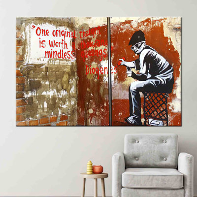 Toile abstraite inspirée de Banksy