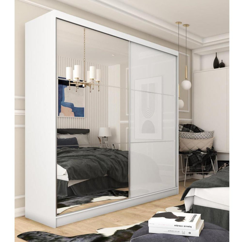 Bubik 2 Door Sliding Wardrobe, White