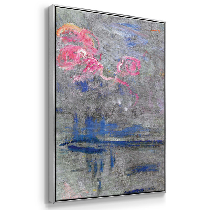 Monet - 3 pièces, reproduction encadrée sur toile, H 24 po x l 48 po x P 2 po, Argent