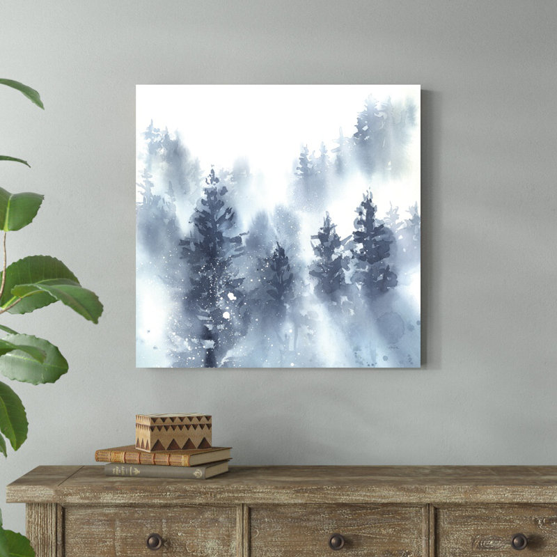 «Misty Forest II» par Katrina Pete - peinture sur toile tendue, H 30 po x l 30 po