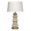 Rowan Wood Beaded Table Lamp with Linen Shade, Blue-660369313