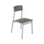 Table de salle à manger grise et blanche pour 4 - table, chaises à dossier incurvé, conception peu encombrante, chaise de table de style moderne 5 pièces gris + blanc, plateau, structure en métal, sièges confortables