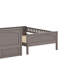 Lit superposé double au-dessus de double avec lit gigogne, lit superposé en bois de pin avec garde-corps-957356799