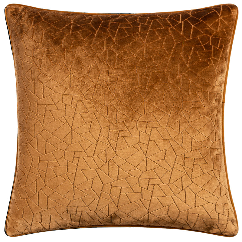 Malans Geometric Square Throw Pillow Cover, Bronze