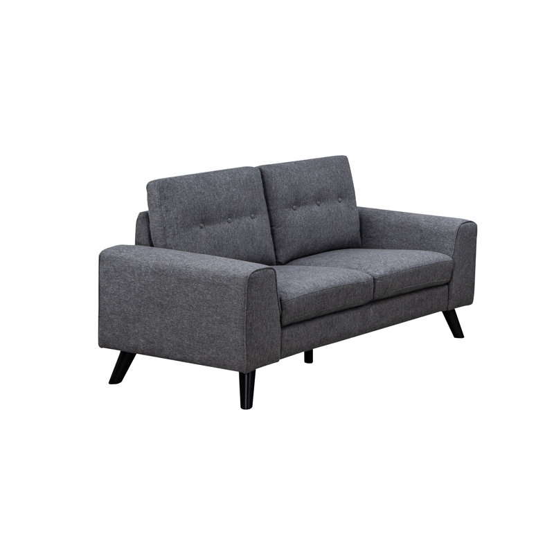 Causeuse à accoudoirs carrés 61,5 po Chenille, Gris chenille