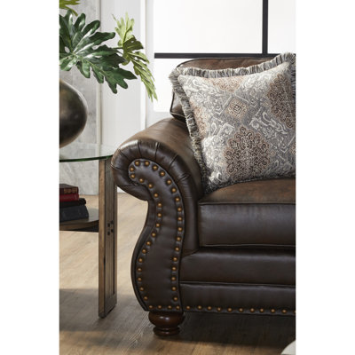 Assise rembourrée en similicuir pour salon foncé