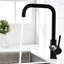 Robinet de cuisine noir moderne à un trou à un levier pour les poignées de robinet à usage commercial