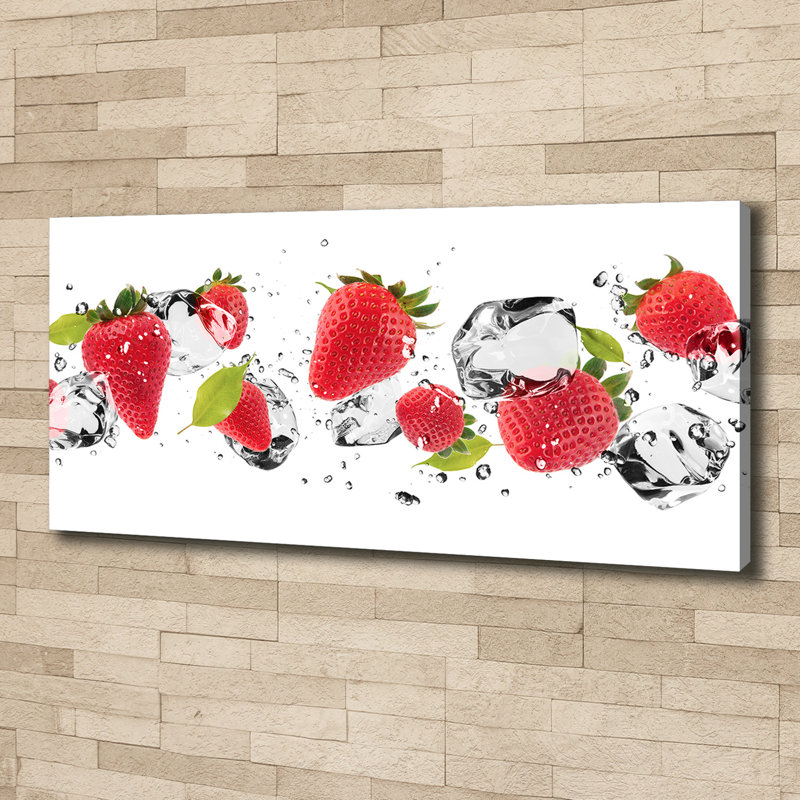 Strawberries And Water - No Frame Print on Canvas