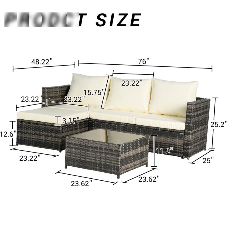 Canapé modulaire de jardin - Coussins pour chlore et eau 2 pièces