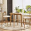 Table de comptoir ronde en bois avec base renforcée en croix Rowan-124216047