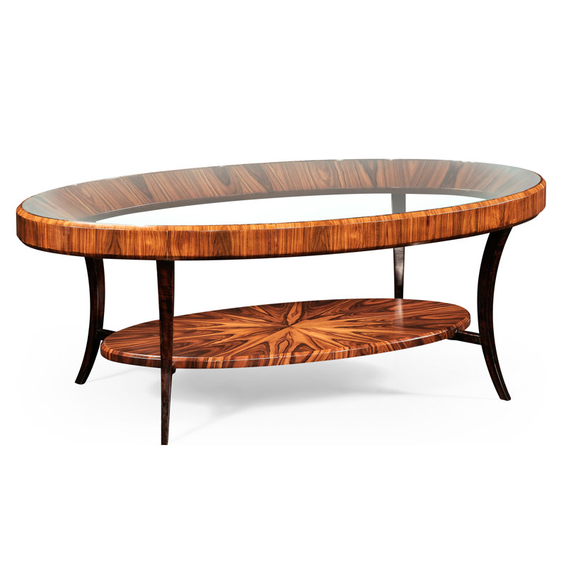 Santos Glass Coffee Table, Santos Rosewood High Lustre