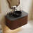 36" Black Stone Countertop Bathroom Vanity with Round Sink, Fluted Double Drawers, Fully Assembled