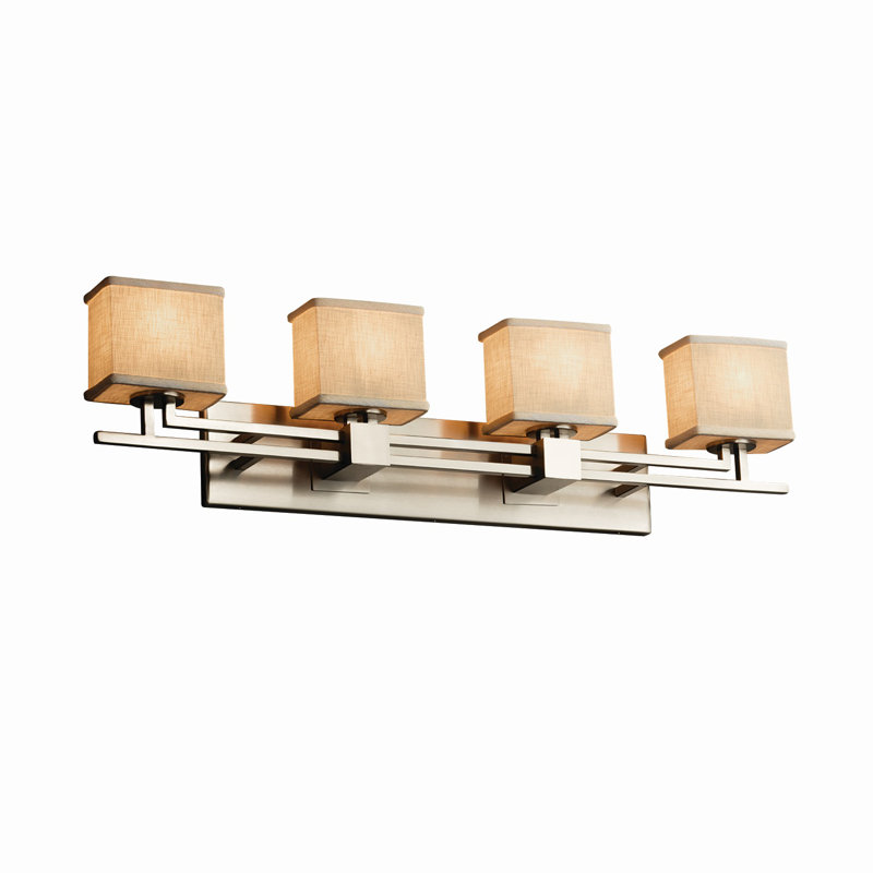 Geoffroy 4 - Light Dimmable Vanity Light, Cream, Brushed Nickel