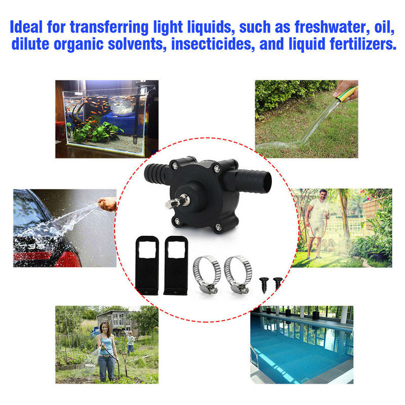 Hand Electric Drill Drive Self Priming Pump Home Oil Fluid Water Transfer Tools Household Small Sump Pump