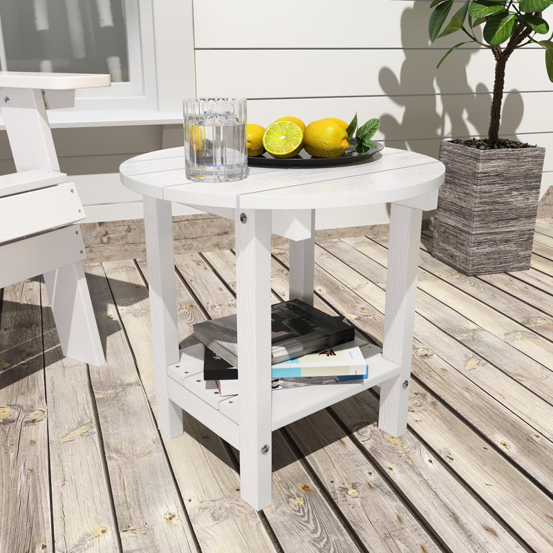 Chaises de foyer d'extérieur toutes saisons en plastique Adirondack HiPS, Blanc