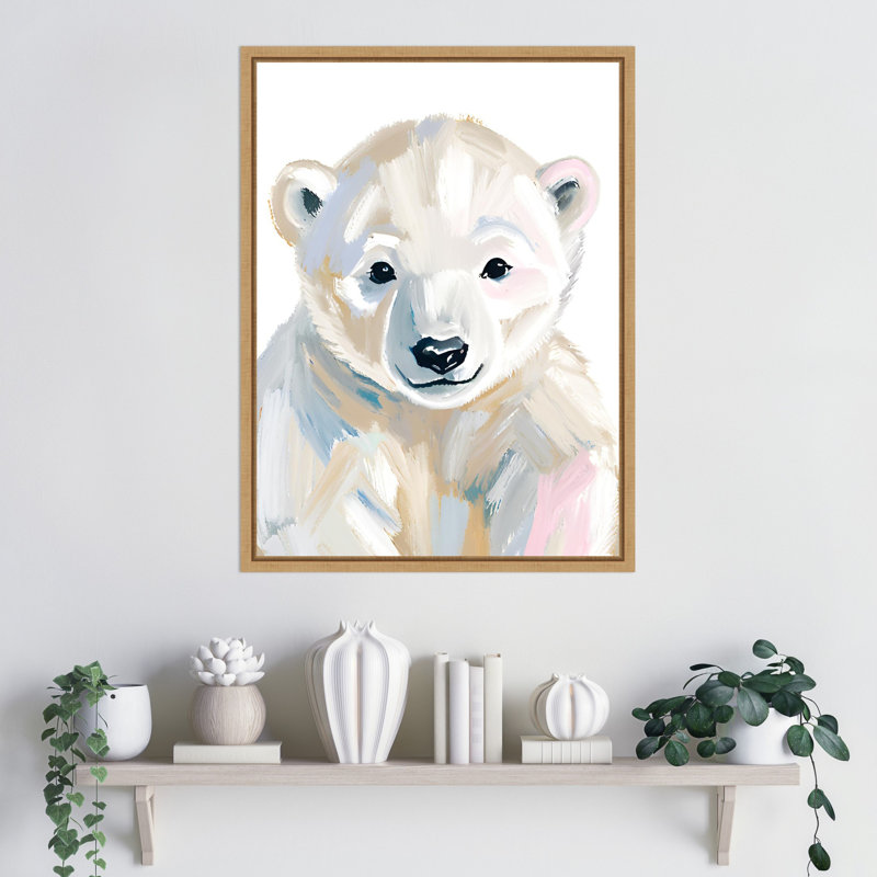 Ours polaire par Iniyah, reproduction d'art sur toile encadrée, H 24 po x l 18 po