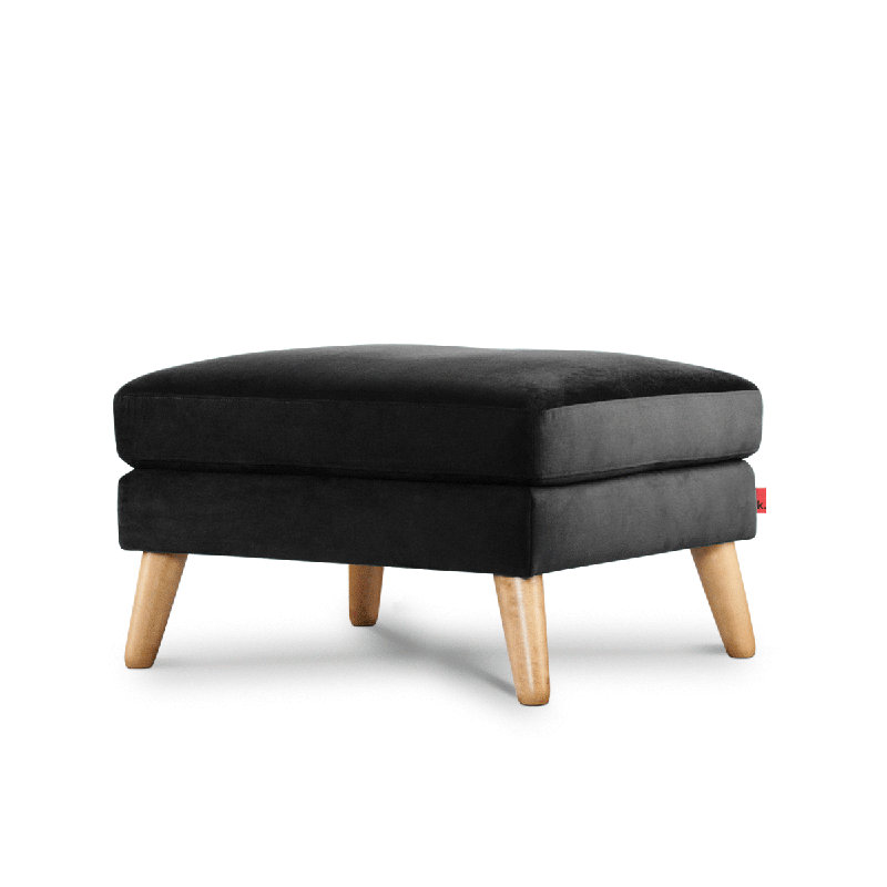 Tagio 80cm Wide Rectangle Solid Colour Standard Ottoman, Black