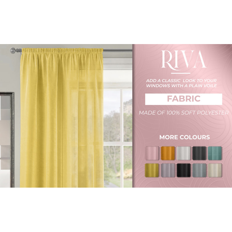Jallet Polyester Semi Sheer Curtain Single Panel, 59cm Width x 72cm Drop