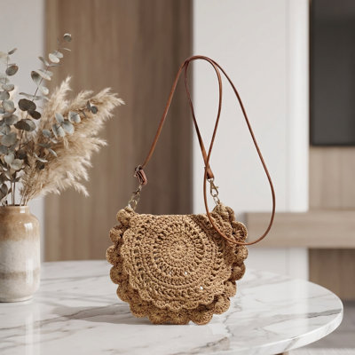 Backpack Woven Bag Shoulder Bag Large Capacity Seaside Beach Vacation Style Crossbody