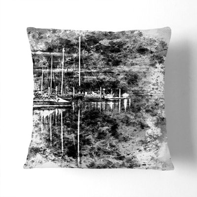Boat Reflections In Abstract Square Throw Cushion