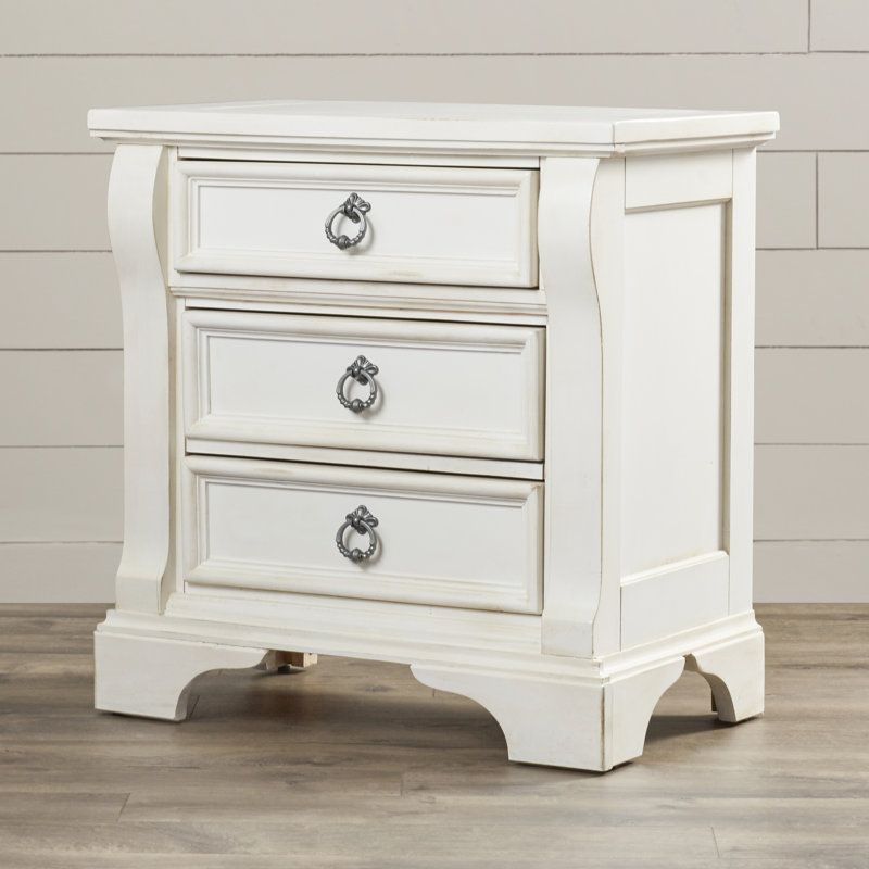 Dunham 3 Drawer Nightstand, Antique White