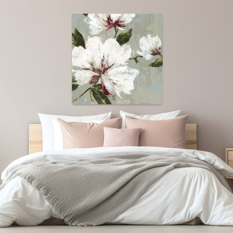 «I Delicate Elegant Contemporary Nature Flower Art», H 32 po x l 32 po