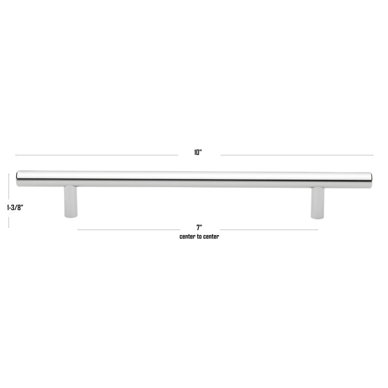 Roman Bar Pull, Polished Chrome, 7"