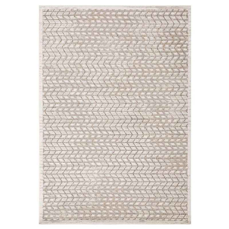 Geometric Chevron Area Rug, Mushroom, 6x9