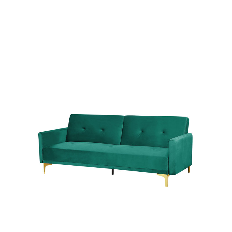 Ethel 3 Seater Velvet Sleeper, Green